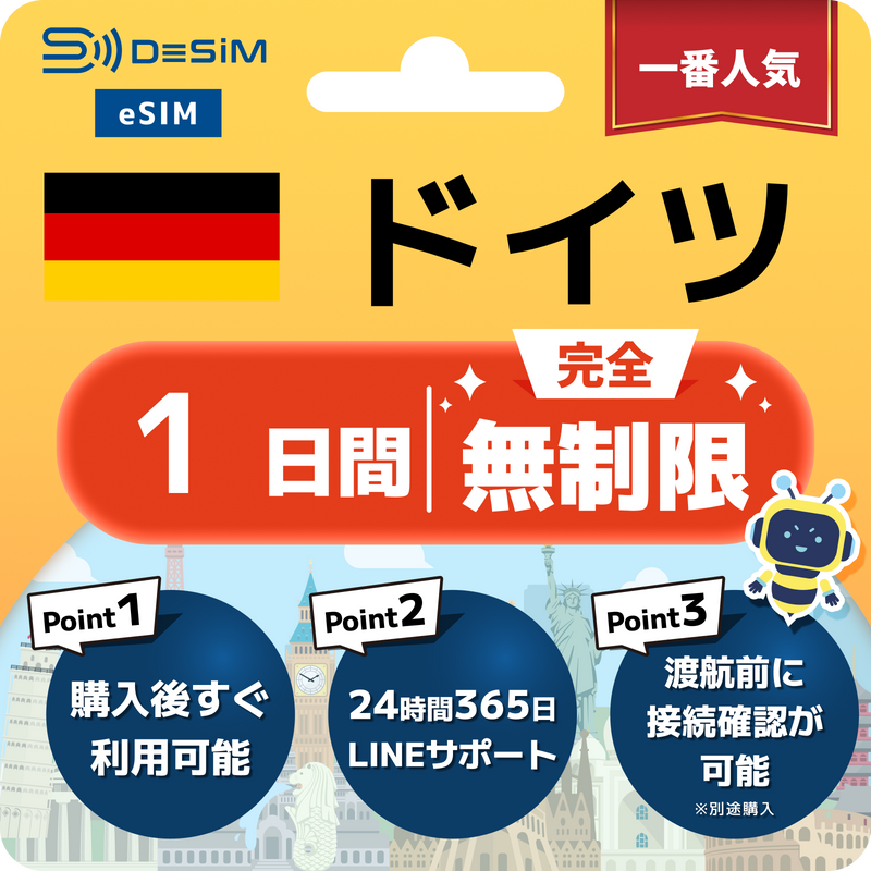 ドイツeSIM 完全無制限（1〜30日間）