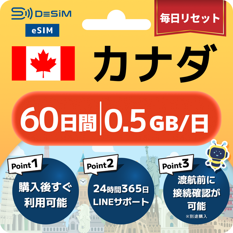 カナダeSIM 容量が選べる