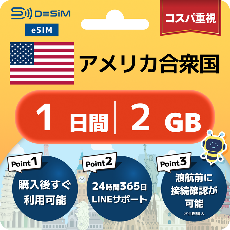 アメリカeSIM 容量が選べる