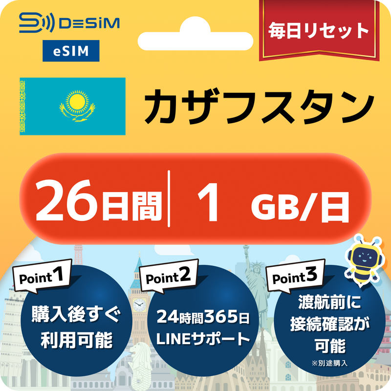 カザフスタンeSIM 容量が選べる