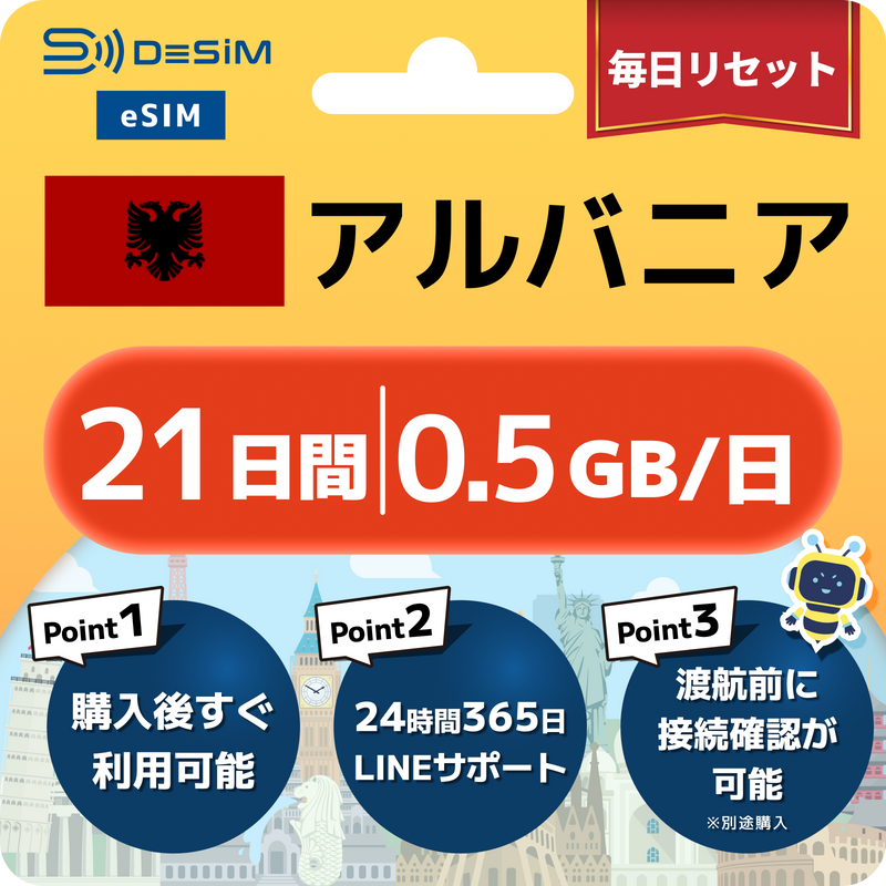 アルバニアeSIM 容量が選べる