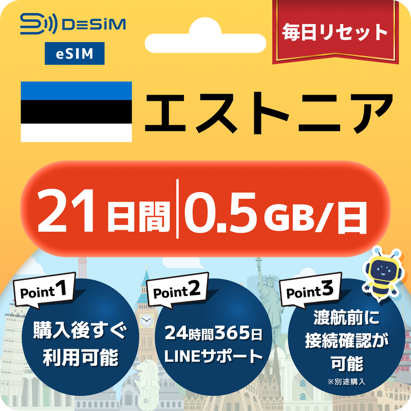 エストニアeSIM 容量が選べる