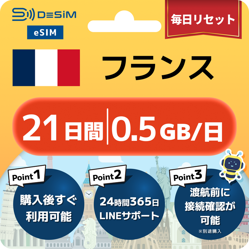 フランスeSIM 容量が選べる