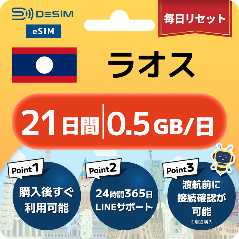 ラオスeSIM 容量が選べる