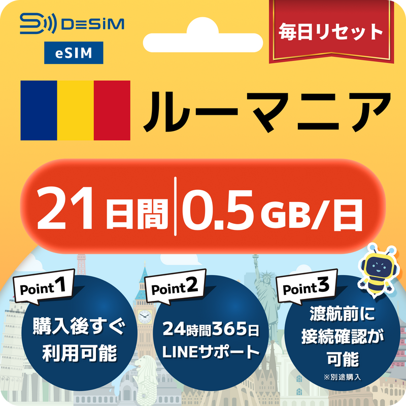 ルーマニアeSIM 容量が選べる