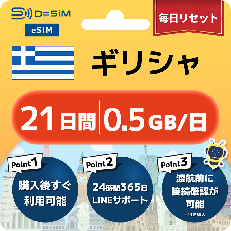 ギリシャeSIM 容量が選べる