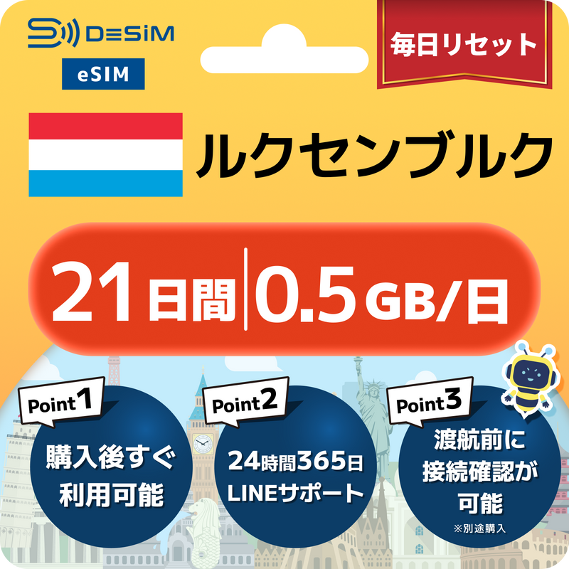 ルクセンブルクeSIM 容量が選べる