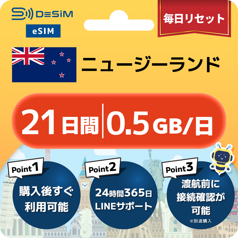 ニュージーランドeSIM 容量が選べる