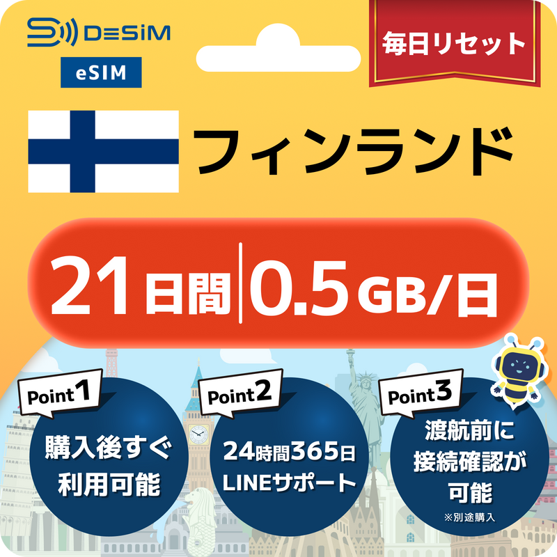 フィンランドeSIM 容量が選べる