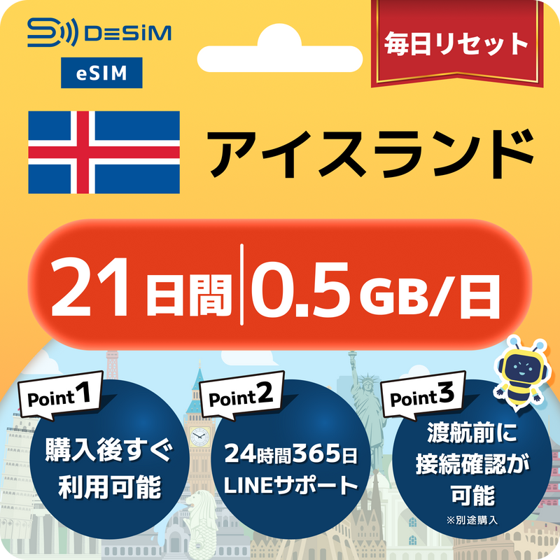 アイスランドeSIM 容量が選べる