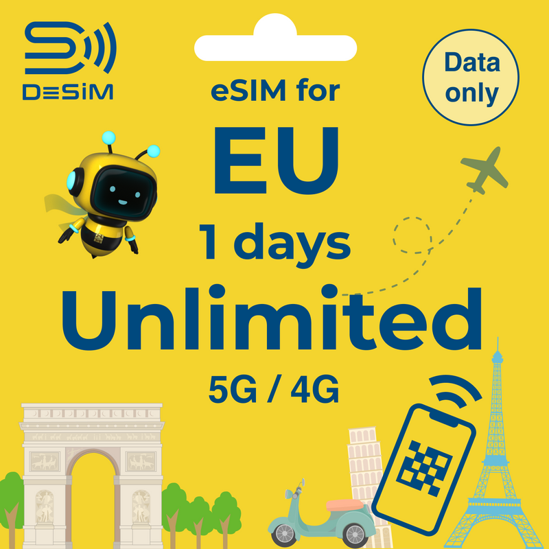ヨーロッパeSIM 完全無制限（1〜365日間）