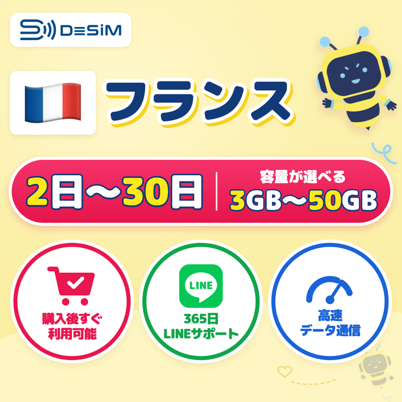 フランスeSIM 容量が選べる