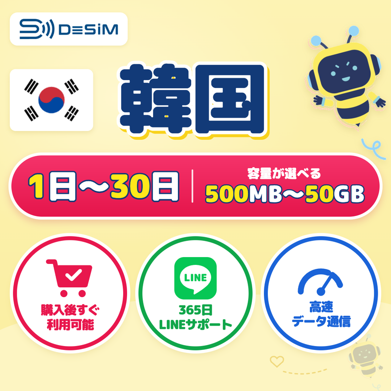 韓国eSIM 容量が選べる