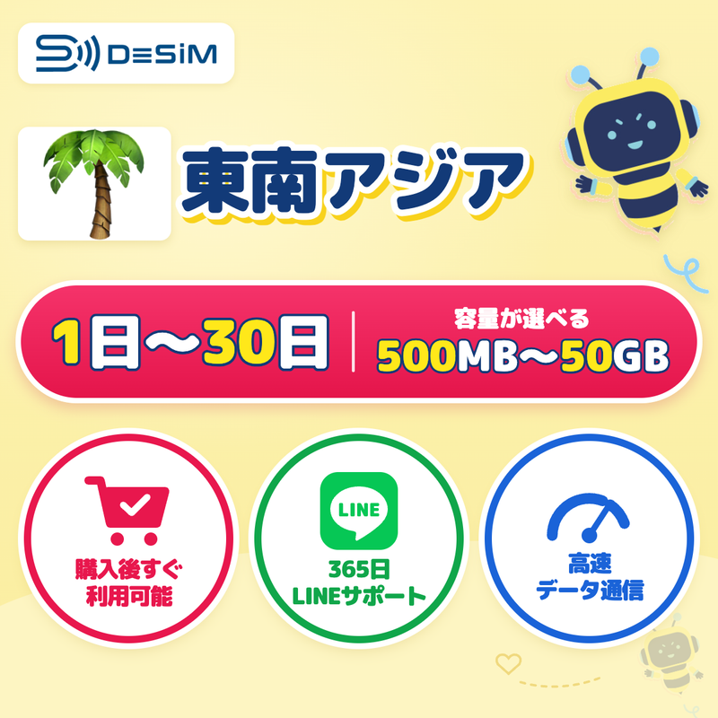 東南アジアeSIM 容量が選べる