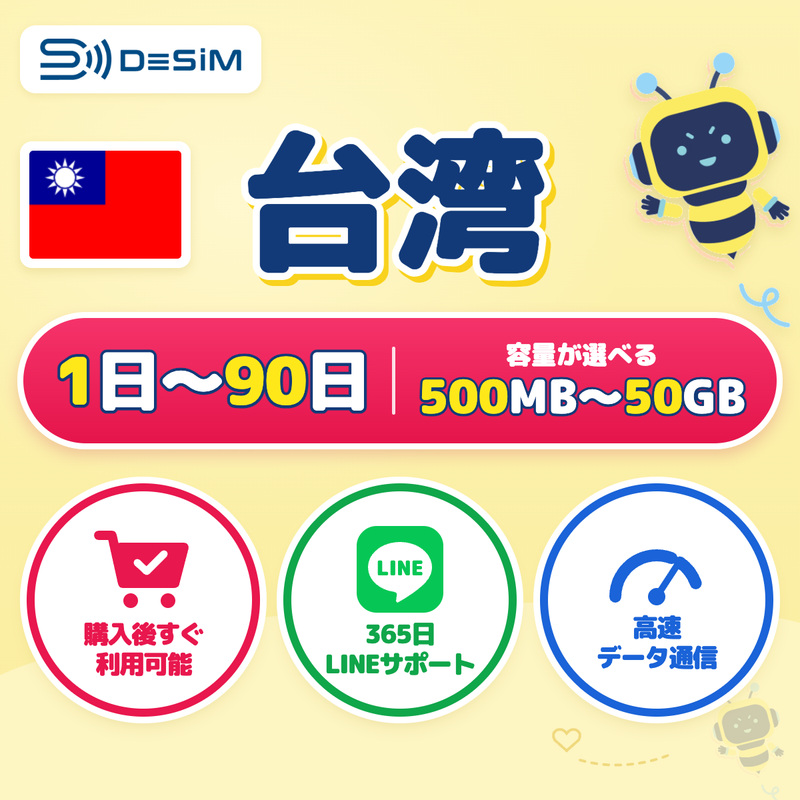 台湾eSIM 容量が選べる
