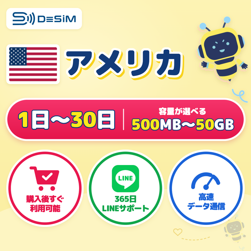 アメリカeSIM 容量が選べる
